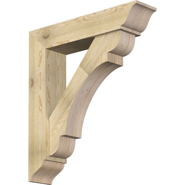 Ekena Millwork Olympic Traditional Rough Sawn Bracket w/ Offset Brace, Douglas Fir, 8"W x 36"D x 40"H BKT0806X36X40OLY01RDF - main